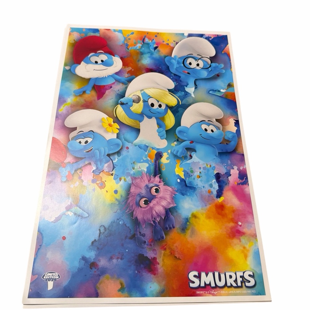 The Smurfs Colorful Poster Cartoon Wall Art Kids Room Decor